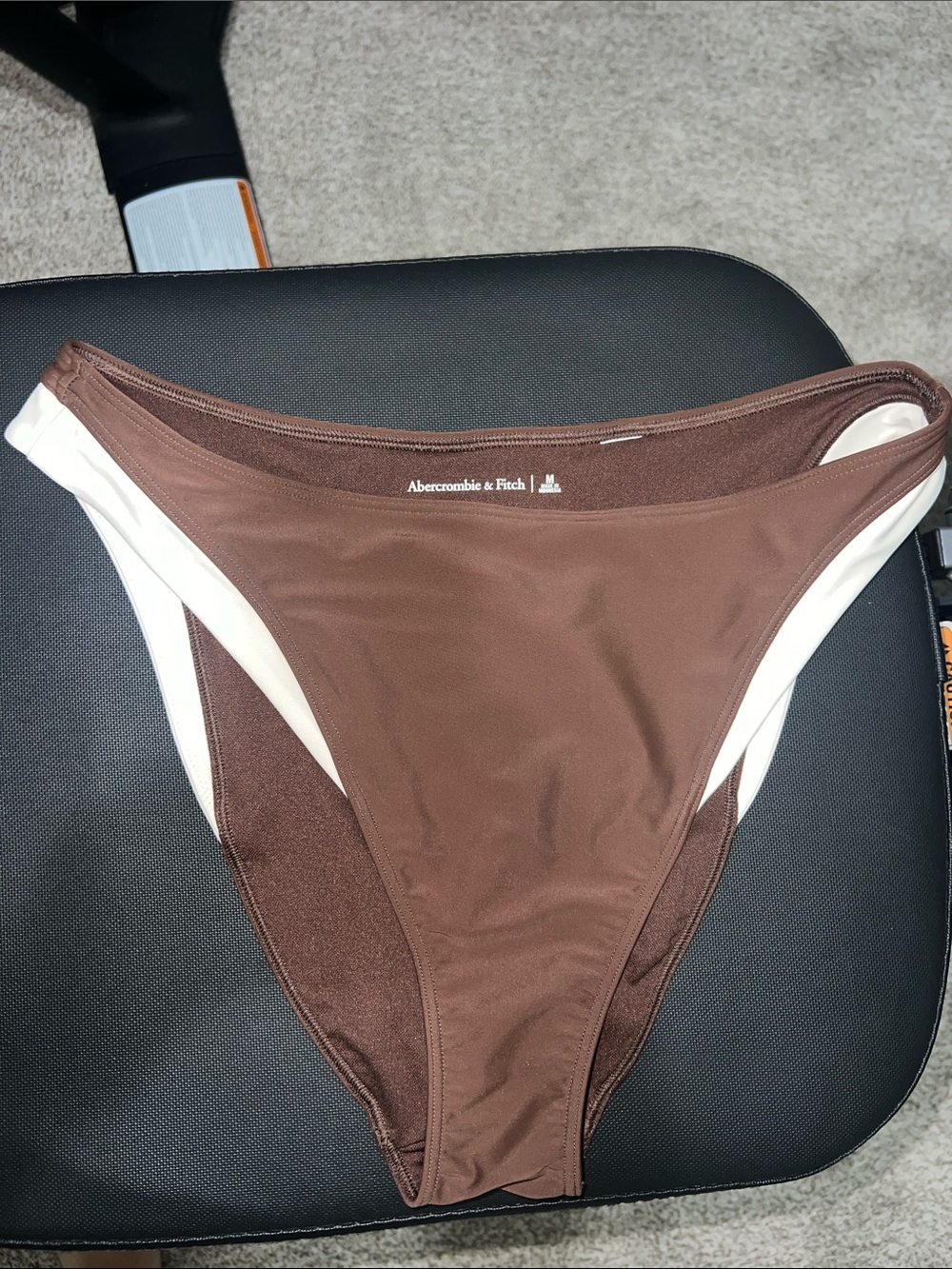 Abercrombie & Fitch Brown Bikini Bottoms with White Accents